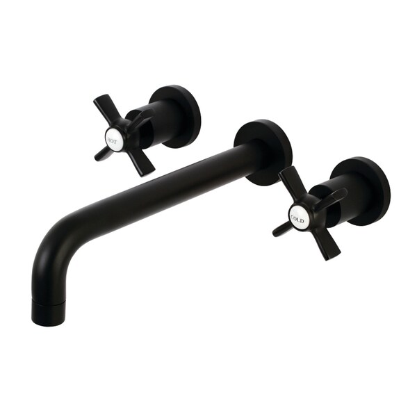 Roman Tub Faucet, Matte Black, Wall Mount